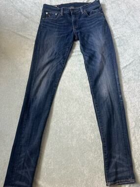 Polo Ralph Lauren Authentic Dungarees Tompkins Skinny Jeans Dark Wash 27 4